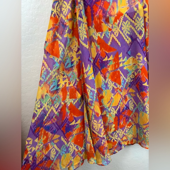 Show Me Your Mumu Wrap Maxi Skirt Boho M Orange Purple $148 1106 - Picture 2 of 7